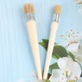thumbnail image 4 of LOVEVER Chalk Paint Wax Brush Set Long Handle Natural Bristle Round Brushes (2pcs), 4 of 5