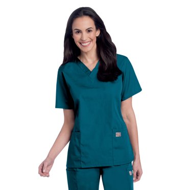 Landau Scrub Zone 3 Pocket Scrub Top for Women: Classic Relaxed Fit, V-Neck, Durable Medical 70221