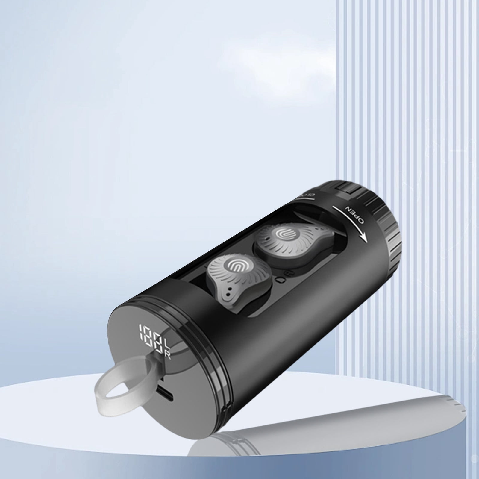 Birdeem Speakers Bluetooth Wireless, Wireless Earplugs In-Ear Bluetooth Headset Ipx3 Waterproofing Grade Intelligent Noise Reduction Led Power Display Round Drawer Type Charging Case