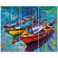 thumbnail image 4 of Designart Three Fishing Boat Oil Painting Canvas Wall Art, 4 of 4