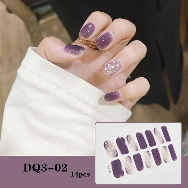 15 Styles Semi Cured Gel Nail Stickers Full Nail Required Gel Wraps