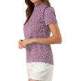 thumbnail image 4 of INSPIRE CHIC Blouse Décontractée à Manches Courtes pour Femme, à Volants, à Pois, Col Rond, 4 of 5