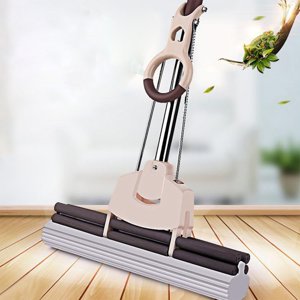 Danhjin Mop Wood Floor Mop Floor Mops Wet Mop Household Mop Hand Collodion Mop Absorbs Water Half-Fold Thickened Sponge Mop Belt Mop Head Household Cleaning for Home
