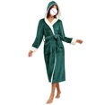 thumbnail image 1 of Penkiiy Womens Robe Long Kint Bathrobe Lightweight Soft Robes Ladies Bath Robe XL Green, 1 of 4