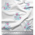 thumbnail image 1 of Soimoi Poly Georgette Fabric Leaves & Floral Block Printed Craft Fabric by The Yard 52 Inch Wide, 1 of 3