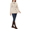 thumbnail image 2 of INSPIRE CHIC Manteau Long à Col Peter Pan pour Femme à Simple Boutonnage TG Beige, 2 of 7