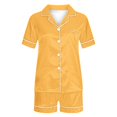 thumbnail image 4 of Yuyuzo Pajama Sets for Women 2 Piece Short Sleeve Button down Shirts Lounge Sets Color Block Soft Pj Sets, 4 of 4