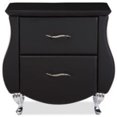 thumbnail image 3 of Bowery Hill 2 Drawer Faux Leather Nightstand in Black, 3 of 4