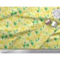 thumbnail image 2 of Soimoi Yellow Poly Georgette Fabric Flower Watercolor Decor Fabric Printed BTY 42 Inch Wide, 2 of 3