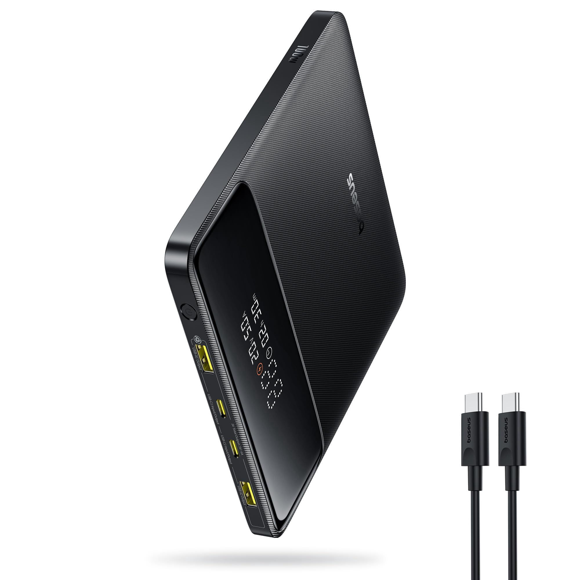 Baseus Laptop Portable Charger 100W 20000mAh, Blade Travel Power Bank Fast Charging 2 USB-C & 2 USB-A Port, Steam Deck Battery Pack for MacBook iPad