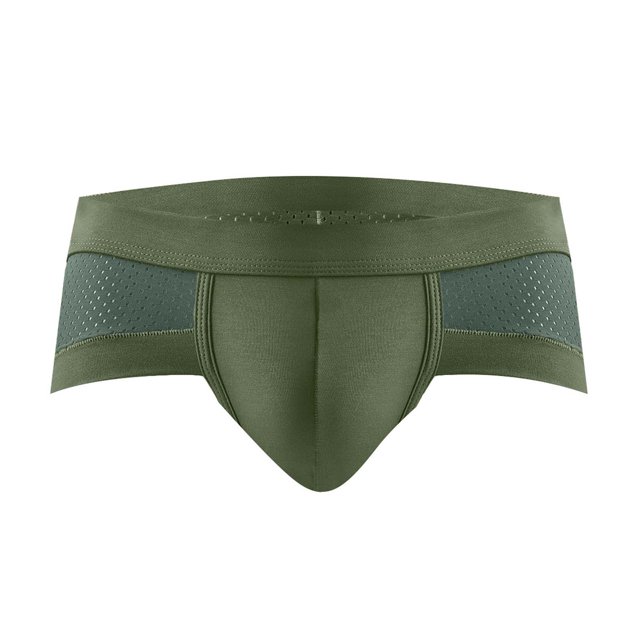 ylioge Mens Underwear Briefs Lightweight Low Waisted Solid Color Stretchy High-Cut Breathable Hollow-Out Basic Boxer Brief