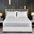 thumbnail image 4 of Yeacher Bedding Three Piece Set Household European and American Solid Color One Piece Imitation Silk, 4 of 8