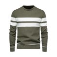 thumbnail image 1 of Innerwin Chandail Manches Longues Homme chandail-Over Hauts Usage Quotidien Col Rond Ample Tricoté Chandails Vert Armée TG, 1 of 2
