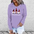 thumbnail image 2 of Penkiiy Hoodies pour Femmes Mode Décontractée Blouse à Manches Imprimées Pull à Capuche Violet Y2K Vêtements, 2 of 6