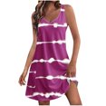 thumbnail image 1 of Penkiiy Robe d'Été Décontractée pour Femmes avec Poches Robe de Plage Bohème d'Été Robe T-Shirts Florale Robe Débardeur Ample Col en V 2TG Violet, 1 of 6