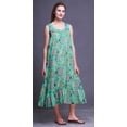 thumbnail image 2 of Bimba Vert Aigue-Marine2 Mérou Océan Imprimé Poisson Chemises de Nuit en Coton pour Femmes Robe Sans Manches Tenue de Nuit Robe Maxi Moyen, 2 of 6