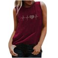 thumbnail image 1 of Pompotops Colorful Reflective Sequins Ladies Round Neck Loose Top Sleeveless T-shirt, 1 of 6