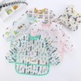 thumbnail image 1 of 5pcs Waterproof Sleeve Bib Washable Bib With Sleeves Bib With Drip Tray Sleeve Bibs With Moisture Protection, 1 of 3