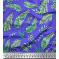 thumbnail image 1 of Soimoi Purple Poly Georgette Fabric Palm Leaves Printed Fabric 1 Yard 52 Inch Wide, 1 of 3