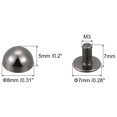thumbnail image 2 of Unique Bargains 8x5mm Screw Back Rivets Solid Round Head Leather Studs Black 10 Pack, 2 of 5