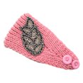 thumbnail image 1 of Crochet Headbands Winter Leaves Pattern with Rhinestones Elastic Head Protector Wide Warm Chunky Hair Accessories for Girls Skin pink, 1 of 8