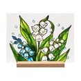 thumbnail image 2 of Nilvkv Acrylic Printed Desktop Display Floral Decoration Wooden Base Transparent Desktop Ornament, 2 of 6
