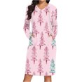 thumbnail image 1 of TIMIFIS Robe Chandail à Capuche pour Femme, Imprimé de Noël Laid, Ample, Manches Longues, Mi-Longue, Robe Chandail avec Poche, Cadeaux de Noël pour Femmes, 1 of 6