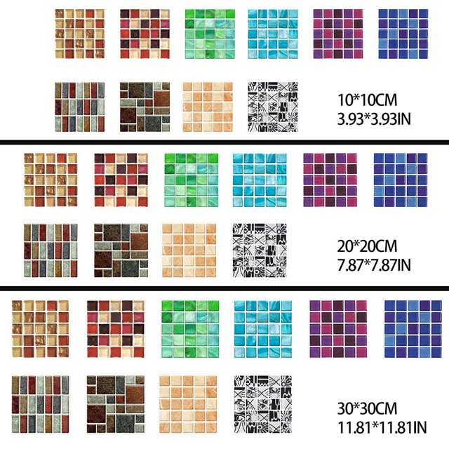 Strong Sticker Panels Thickened Self-Adhesive Waterproof Home Decals Removable Kitchen Wallpapers Living-Room Furnishings Type3 10*10