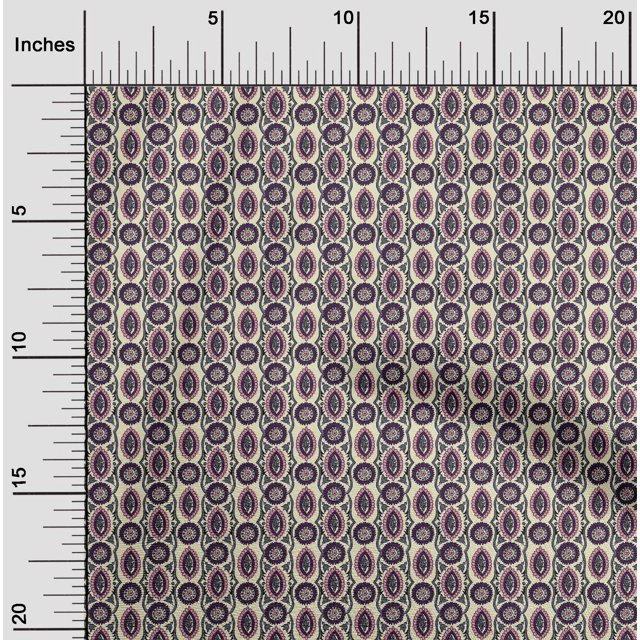 oneOone Georgette Viscose Fabric Ethnic Block Print Fabric BTY 42 Inch Wide