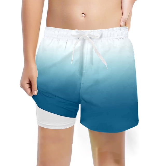 MIASHUI Pantalons Garçons Mode Décontractée Maillots de Bain Doublure de Compression Shorts Extensibles pour Jeu Actif et Natation