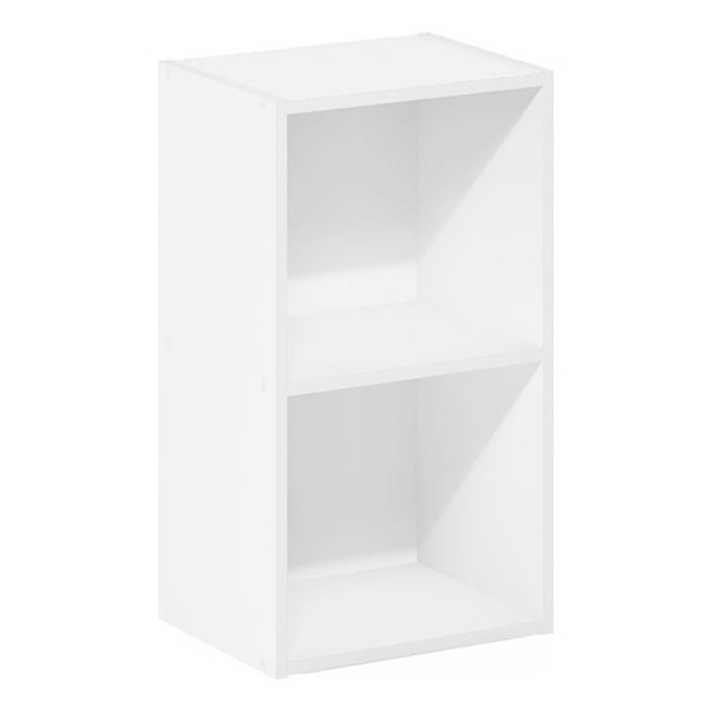 Pemberly Row Bibliothèque Contemporaine à 2 Niveaux à Étagères Ouvertes, Blanc