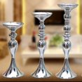 thumbnail image 2 of facefd Long Stand Metal Candle Tea Light Holder Candlestick Flower Vase Silver-M, 2 of 6