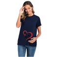 thumbnail image 1 of DPTALR Femmes Maternité Manches Courtes Col Rond T-shirt à Imprimé Lettres Hauts Grossesse Blouse, 1 of 5