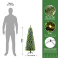 thumbnail image 3 of Alupssuc 4.5ft Premium Prelit Artificial Hinged Slim Pencil Christmas Tree w/ Remote Control, 100 Warm White & Multi-Color Lights, 3 of 7