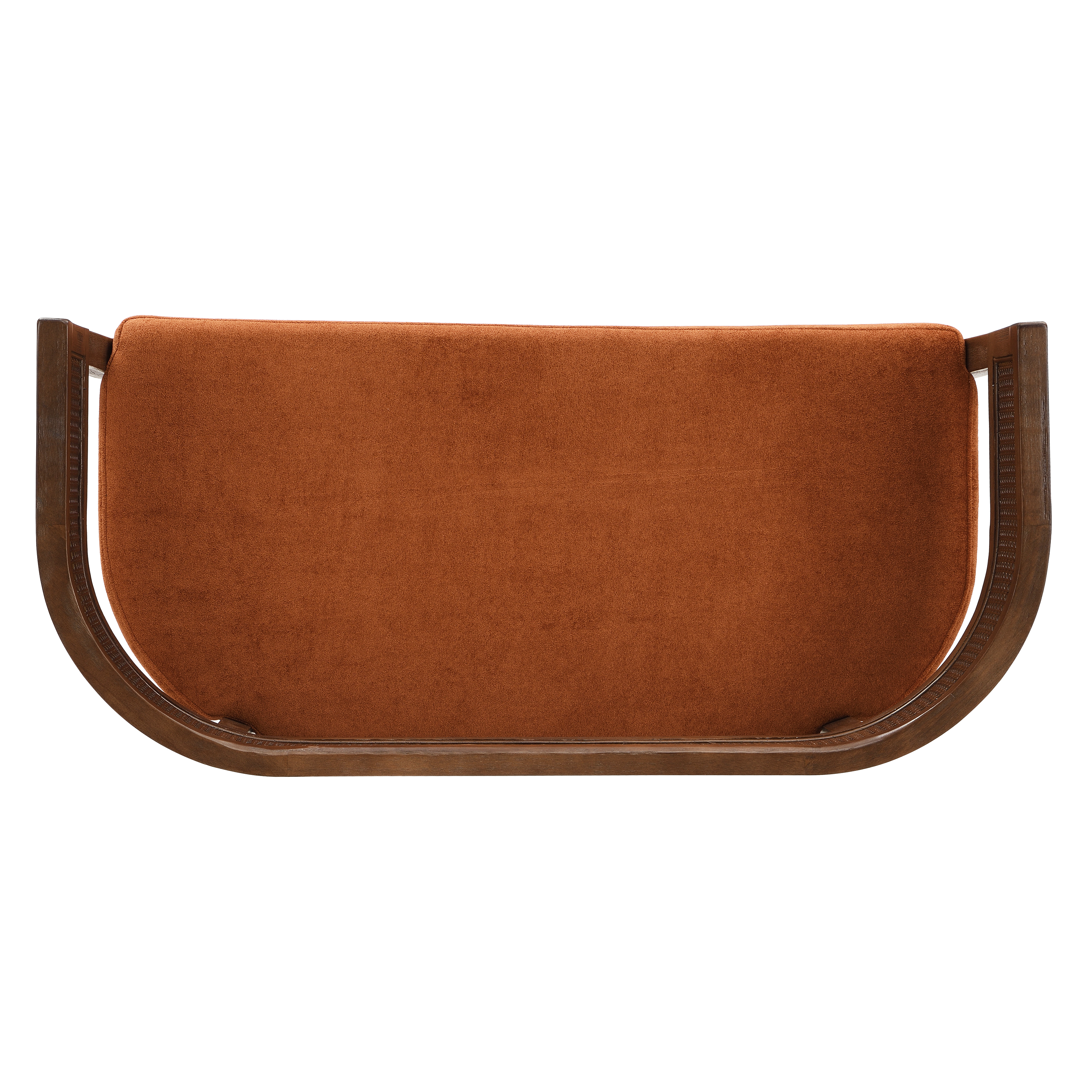 Noble House 47.5" Rattan Loveseat with Cushioned Seat,Hand-Woven Breathable Backrest,Natural Ash Frame & Beige Upholstery,Walnut+Dark Orange