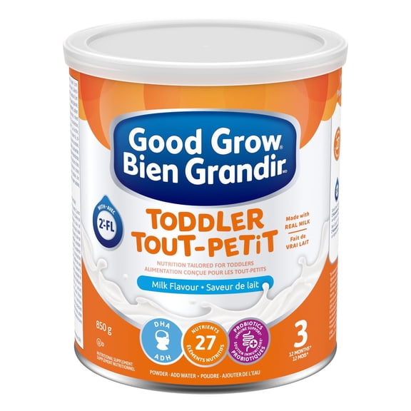 Bien Grandir Boisson nutritionnelle pour tout-petits, à partir de 12 mois, saveur lait, 850 g