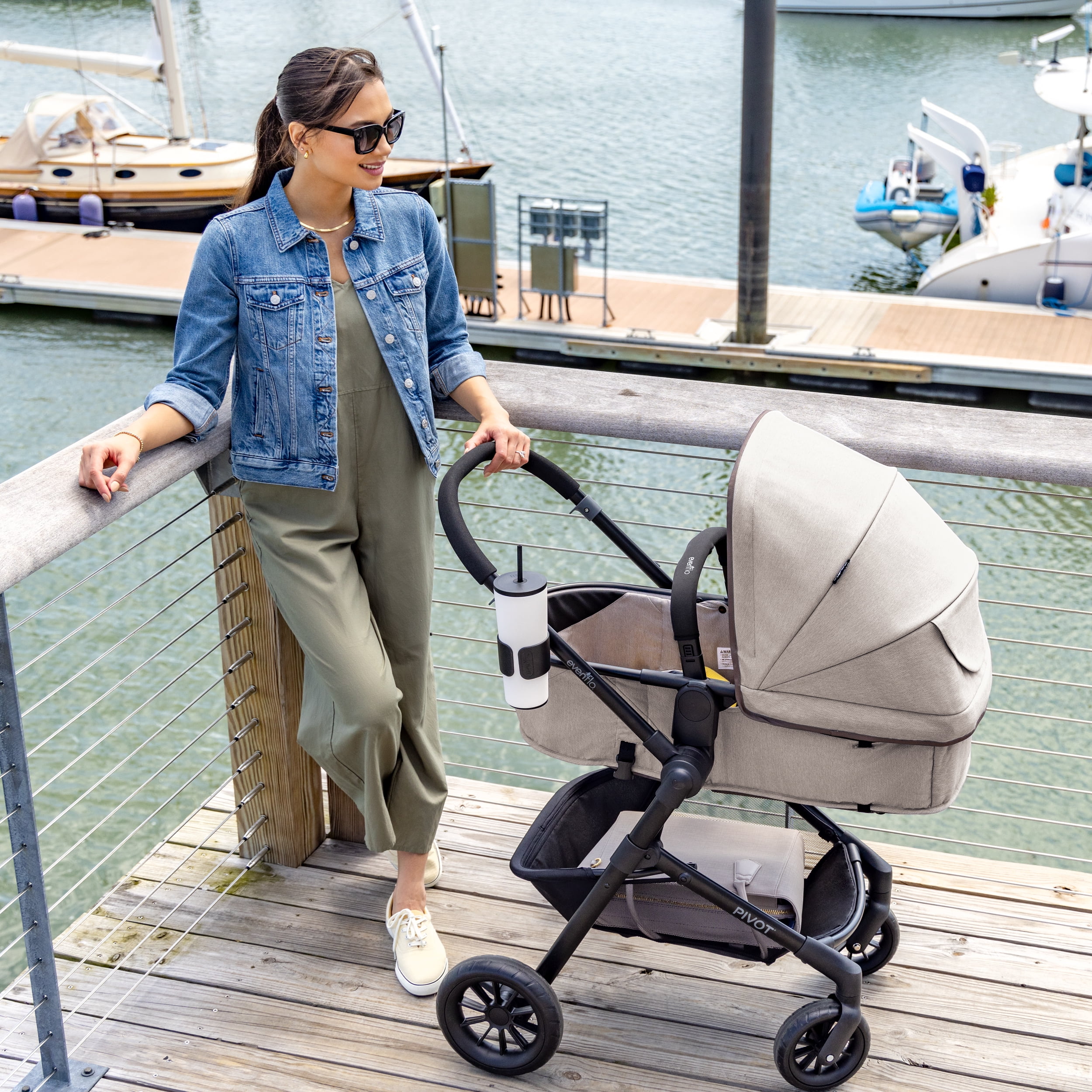 Evenflo Pivot Modular Travel System with LiteMax Infant Car Seat (0-5 Years)