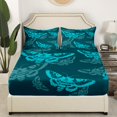 thumbnail image 3 of Erosebridal Boho Skull Full Sheet Sets, Skeleton Moth Bedding Full Size, Red Gold 4 Pieces, 3 of 7