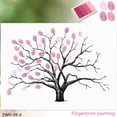 thumbnail image 2 of Abbracc Large Wedding Thumbprint Tree Guest Book 12x16 Inch Canvas Painting Pink, 2 of 9