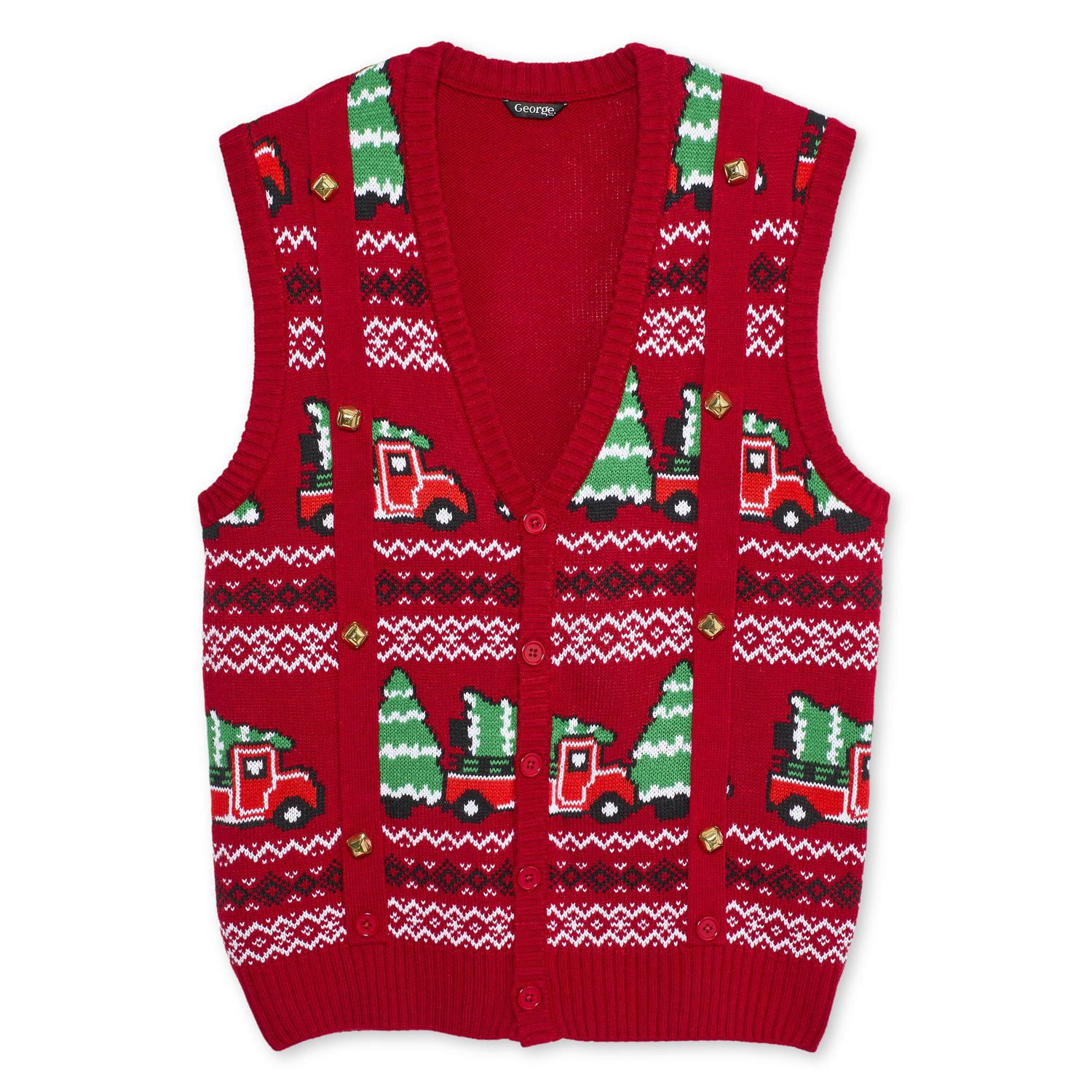 George Men's Holiday Sweater Vest