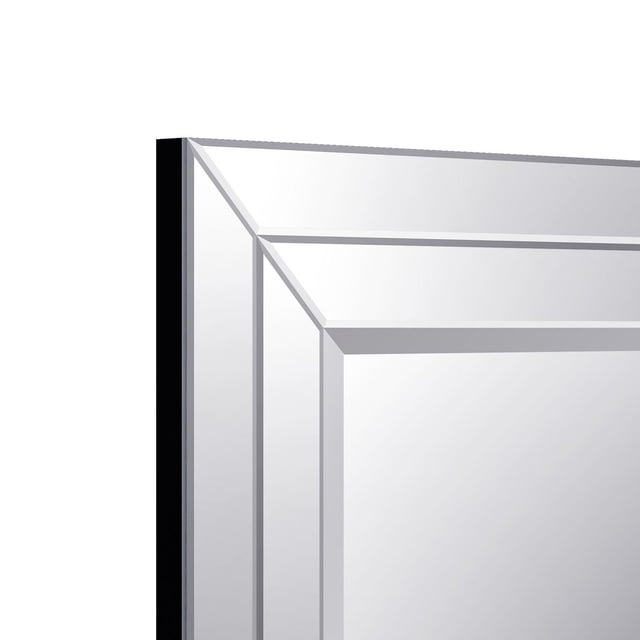 A&E Bath et Douche Bouroux Miroir Décoratif 30x40 avec une Vue Gros Plan de Son Cadre Tout en Verre avec des Bords Biseautés Superposés, Conçu pour le Montage Mural dans les Salles de Bain, les Chambres Ou les Couloirs, Offrant une Durabilité et un style Moderne.