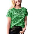 thumbnail image 1 of Sparkle Full Sequin Tops for Women Short Sleeve Shiny Shirt Blouse, 1 of 5