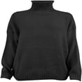 thumbnail image 2 of MesaSe Tunique à Long Col Roulé Surdimensionnée pour Femmes Chandail à Manches Chauve-Souris en Tricot, 2 of 5