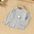 thumbnail image 1 of Cowsor Girls Soft Ribbed Peter Pan Collar Bow T-Shirt Sweet and Ribbed Knit Casua Cute Tops, 1 of 7