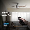 thumbnail image 4 of 52 Inch Ceiling Fan Brushed Nickel: Vagizm Remote Controlled Dimmable Light Combo - Quiet Reversible - 3 Blades (Brushed Nickel+Walnut), 4 of 8