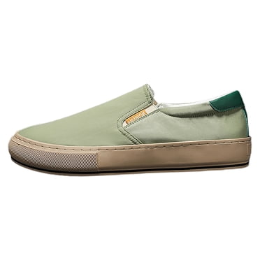Chaussures pour Hommes Adultes Chaussures pour Hommes à Enfiler Décontractées en Toile d'Été Chaussures pour Hommes Version Coréenne Tendance en Tissu Glacé Respirant Chaussures de Planche Chaussures pour Hommes (Vert, 8.5)