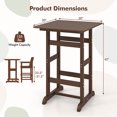 thumbnail image 2 of Costway Outdoor Bar Table All Weather HDPE Patio Table with Wood Grains Bistro Table Brown, 2 of 10