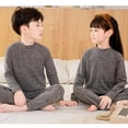 thumbnail image 5 of YUNAFFT Ensemble de sous-Vêtements Thermiques Sans Coutures pour Enfants Confort de Base Manches Longues Col Rond Couleur Unie Pyjama Chaud Superposable pour Garçons et Filles Âge 1-14, 5 of 5