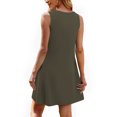 thumbnail image 4 of Ovzne Robes pour Femmes 2025 Robe pour Femme Mode Femme Confortable Été Couleur Unie Sans Manches Robe à Col Rond Grande Taille Robe Maxi Liquidation, 4 of 5