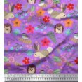 thumbnail image 1 of Soimoi Cotton Cambric Fabric Floral,Rabbit & Porcupine Cartoon Printed Craft Fabric by The Yard 56 Inch Wide, 1 of 3